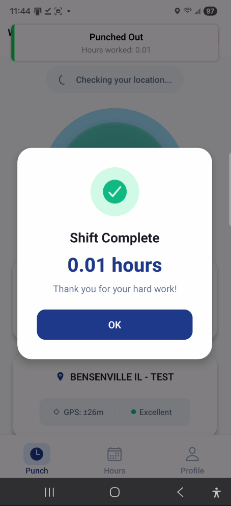 Shift Completed